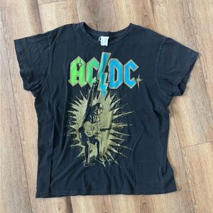 MadeWorn AC/DC Graphic Tee – Black Vintage Band Shirt - Rare Size Large